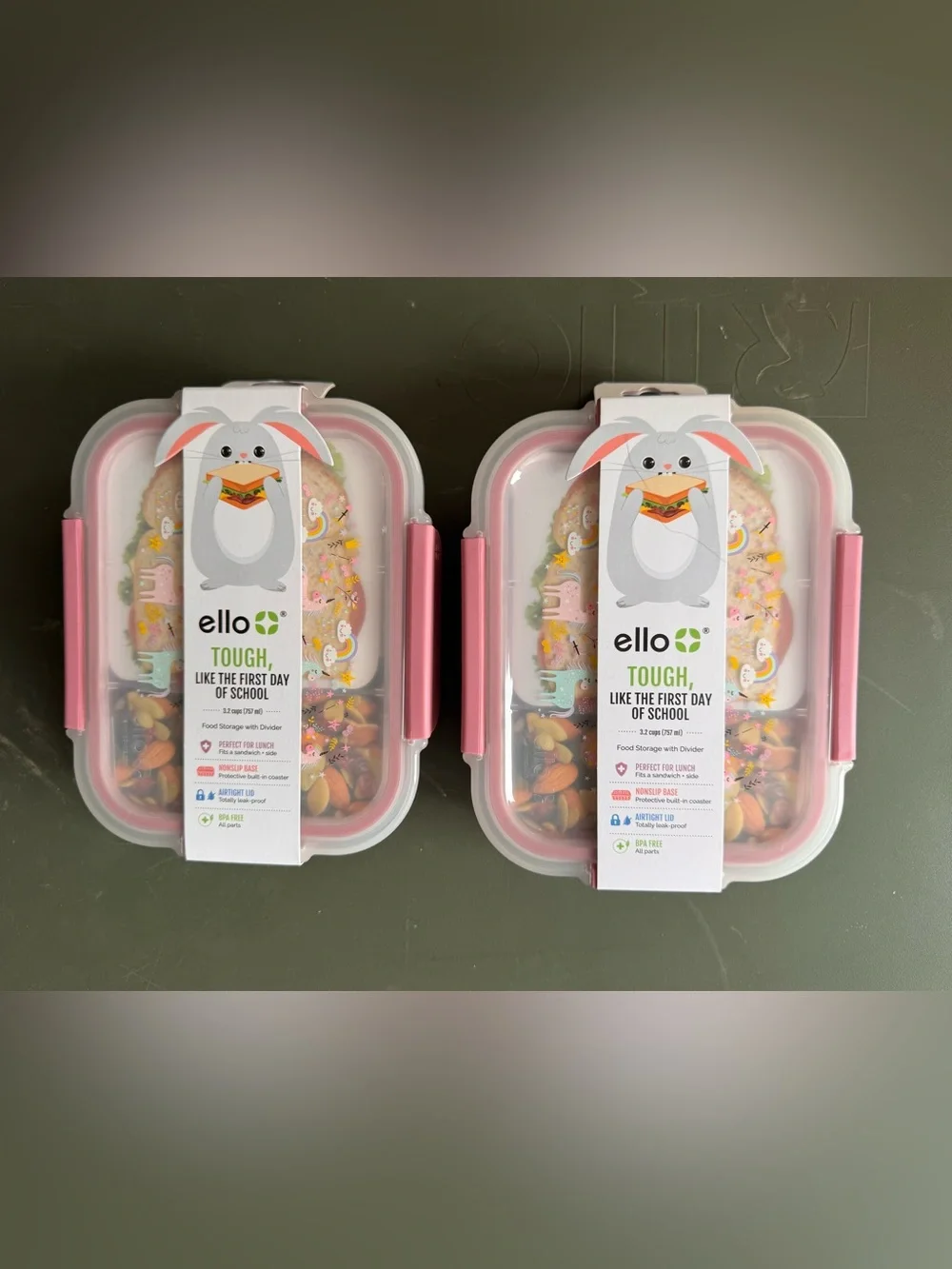 Set of Two NWT Pink Stackable Food Storage Containers - Durable Snap-Lock Set